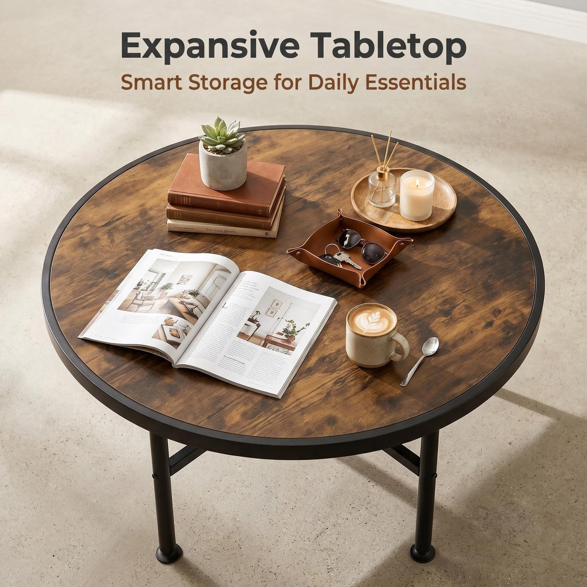 Round Wood Coffee Table K526
