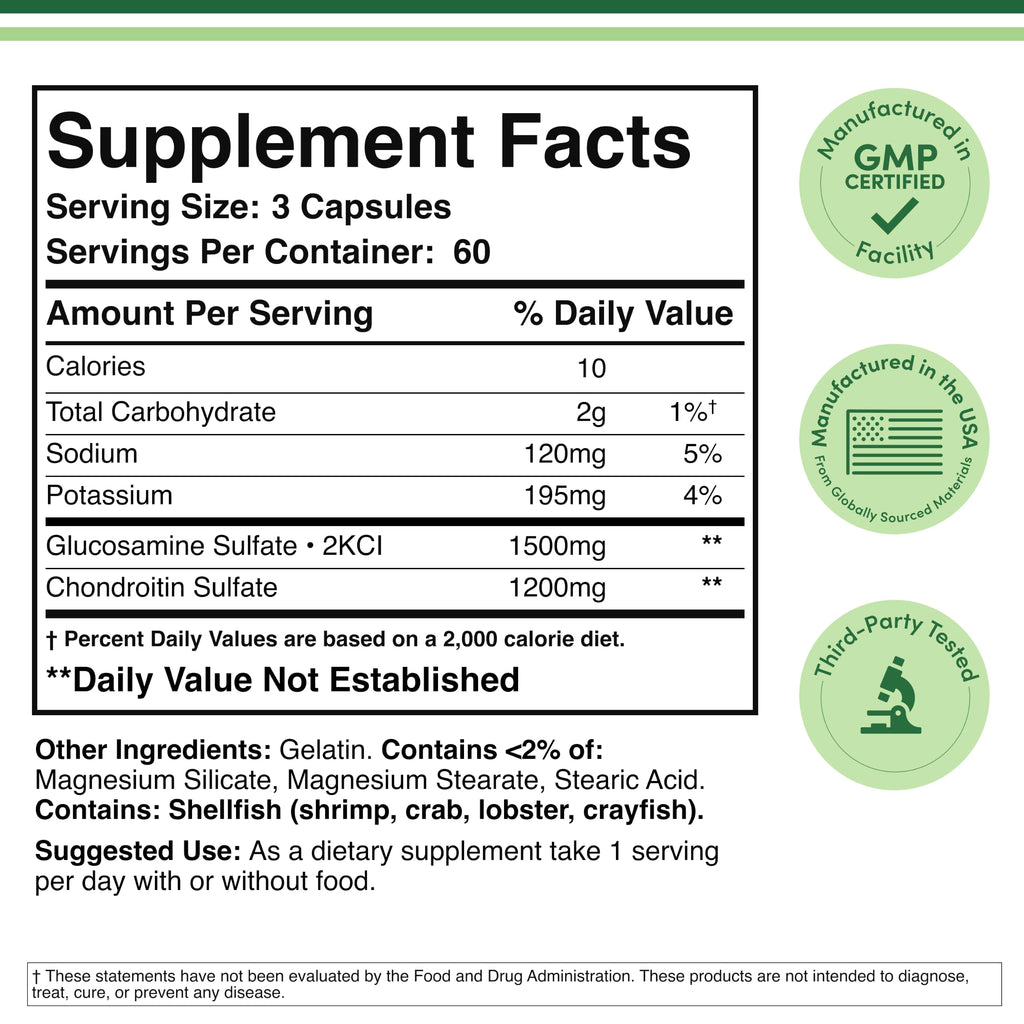 Glucosamine Chondroitin Sulfate 180 Tablets H75920