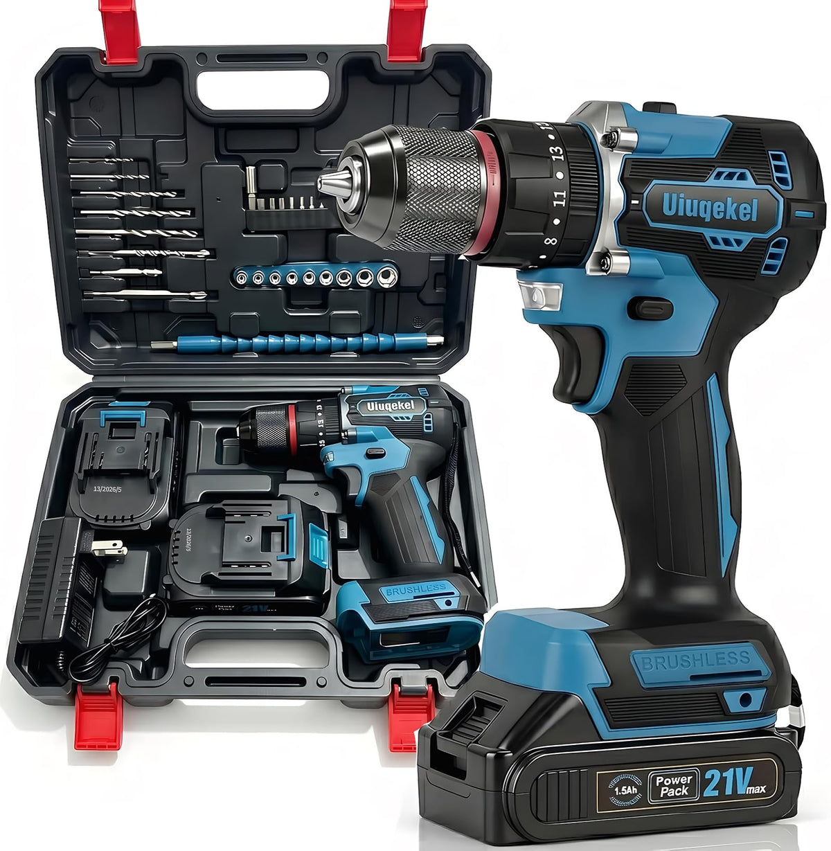 21V Brushless Cordless Drill Driver Kit with 2 Batteries & Charger D231