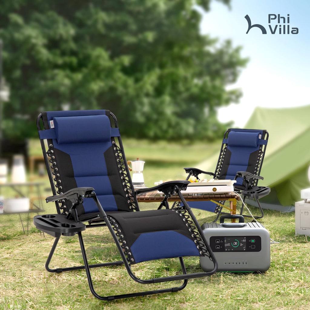Zero Gravity Chairs Set of 2 Navy U844