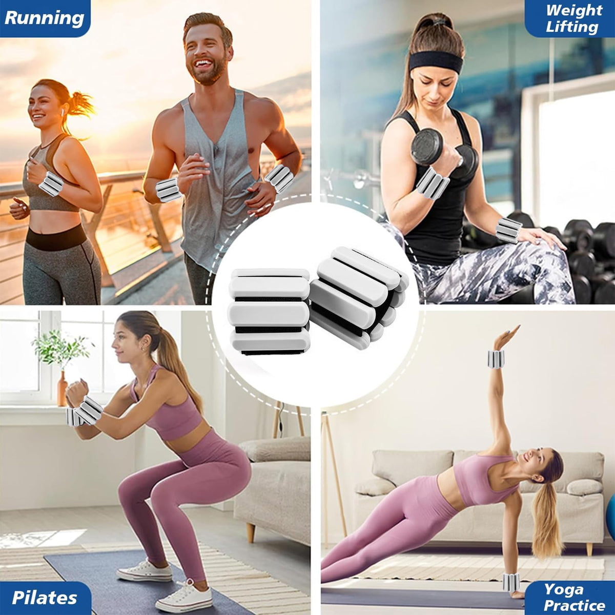 Adjustable Silicone Wrist and Ankle Weights Set of 2 W5251