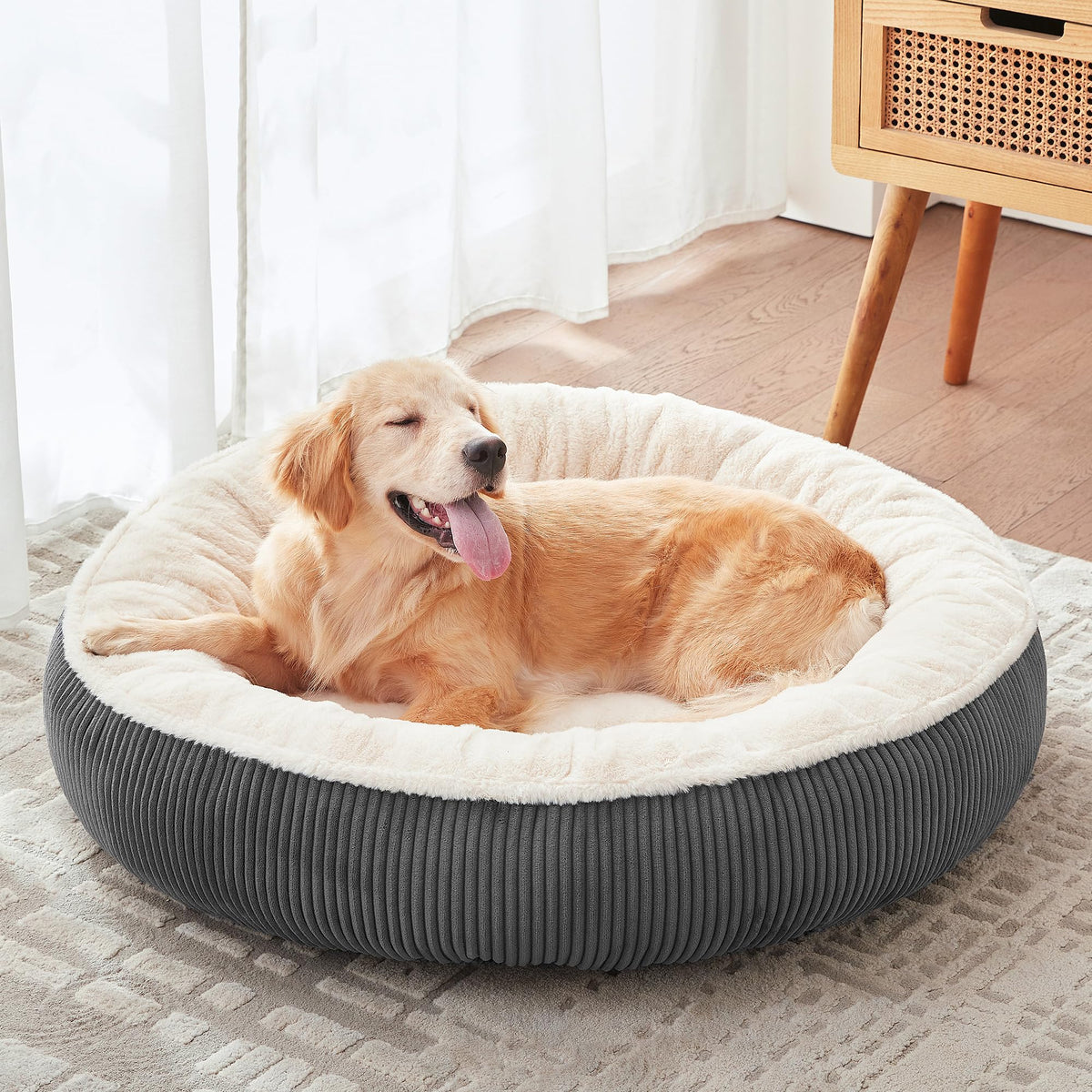 36 inches Dark Grey Donut Dog Bed K223