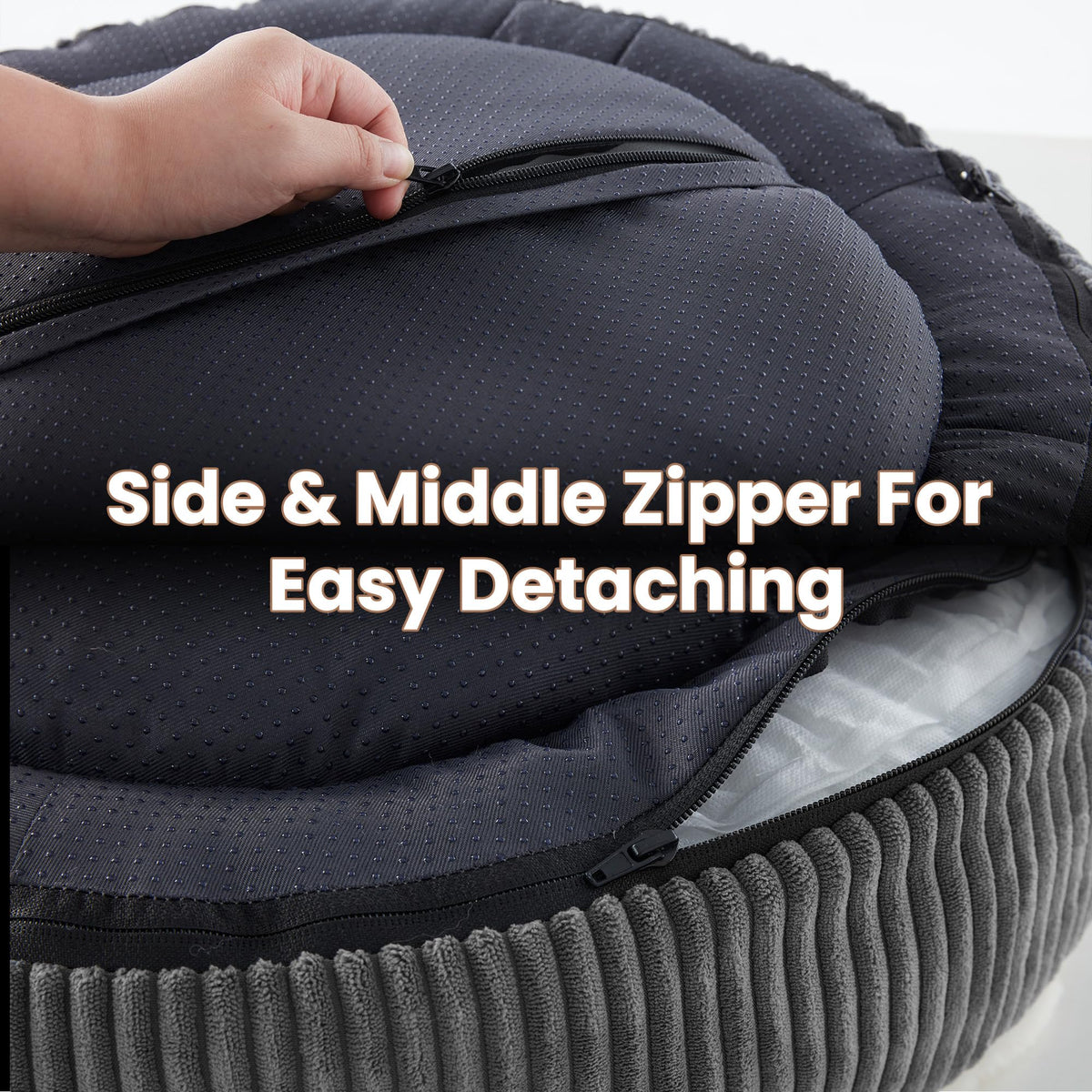 36 inches Dark Grey Donut Dog Bed K223