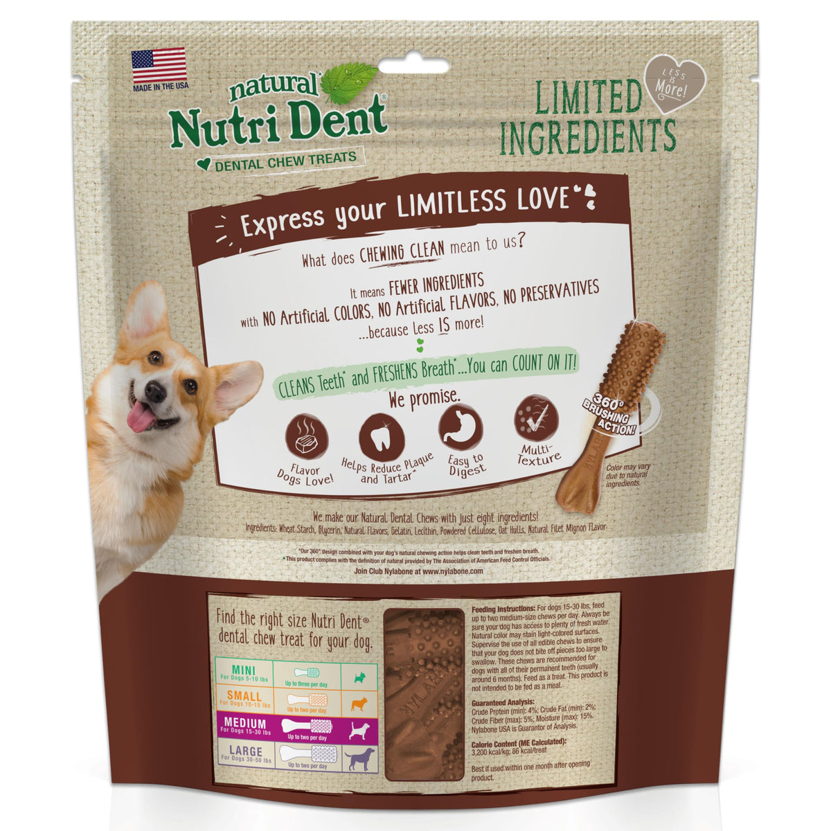 Filet Mignon Flavor Dog Dental Treats 40 Count Z4896