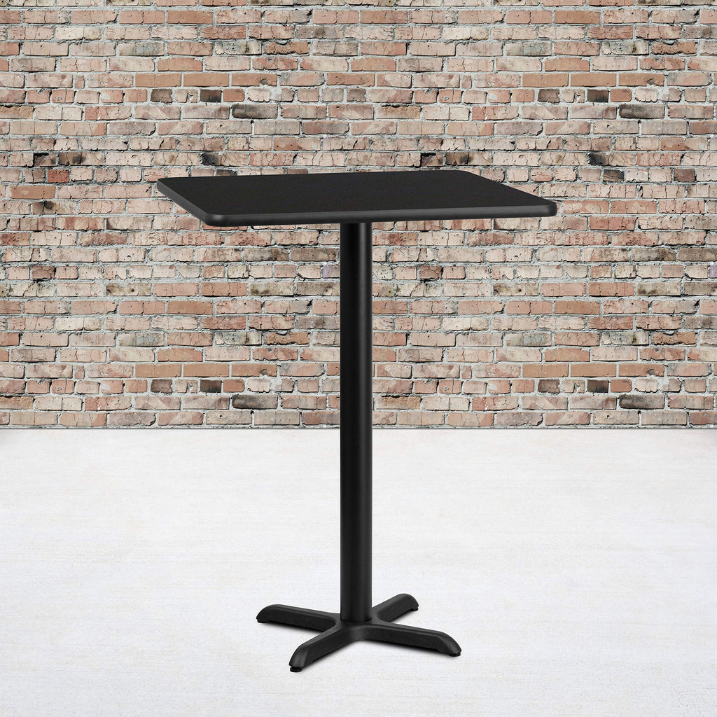Black Laminate Table Top with Bar Height Table Base T83970